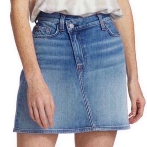 NEW 7 For All Mankind Light Denim Jean Mini Skirt NWT